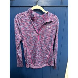 Under Armour Women's Long Sleeve HeatGear 1/4 Zip Pullover Shirt , Pink Purple